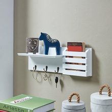 Danya B. Utility Shelf with Pocket and Hanging Hooks