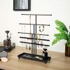 MyGift 5 T-Bar Modern Black Metal Jewelry Organizer for Bracelets