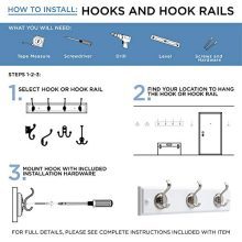 Coat and Hat Hook, Satin Nickel, 1 Pack, Packaging May Vary