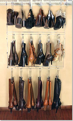 Deluxe 12-Pair Hanging Boot Storage - Double Decker Boot Caddy Hangs up