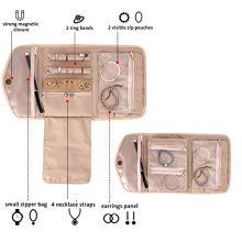 WEIBIN Jewelry Roll Foldable Travel Jewelry Case - Rings, Necklaces, Bracelets