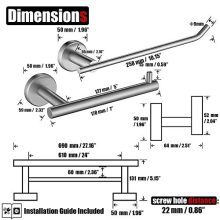 JQK Bathroom Hardware Towel Bar Set, 5-Piece Bath Accessories Set