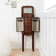 Hives and Honey Hives & Honey Erin Walnut Armoire with Vanity Mirror and Jewelry