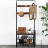 Ogrmar Vintage Coat Rack Shoe Bench, Hall Tree Entryway Storage Shelf