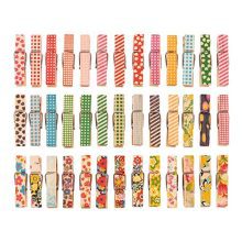 DECORA 3.5cm/1.38in Colorful Painted Wood Clothespin 100 Pieces for Photo Clips Scrap Booking Crafts Gift Wrapping