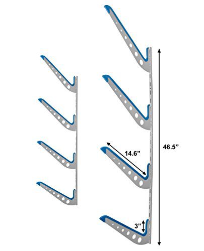 StoreYourBoard Metal Surfboard Storage Rack, 4 Surf Adjustable Home Wall Mount
