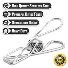 100 Pack Clothes Pegs, Blanket, Stainless Steel Laundry Hanging Clothesline Clips