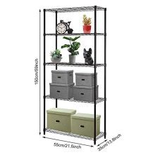 5 Tier Storage Shelves Metal Wire Shelving Unit Height Adjustable NSF Heavy Duty