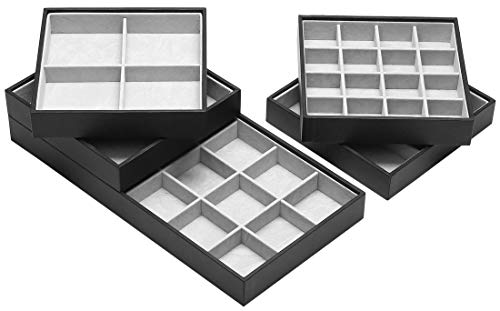Magic Stackable Jewelry Trays Closet Dresser Drawer Organizer for Accessories