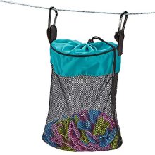 HOMEST Mesh Clothespin Bag, Hanging Clothes Pin Bag with Drawstring