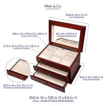 Mele & Co. Brayden Wooden Jewelry Box, Ring, Necklace