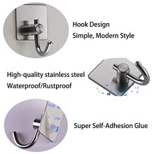 Towel Hooks Adhesive Hook Heavy Duty Wall Hooks Chrome Waterproof Utility