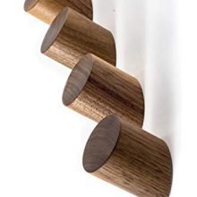 BH- Wood Hooks (Pack Of 4) Decorative Hooks For Wall, Modern Entryway Organizer, Natural Wood Modern Coat Hooks Wall Mounted Wall Hooks (Black Walnut)