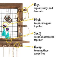 SoCal Buttercup Rustic Jewelry Organizer Wall Mount with Bracelet Pegs