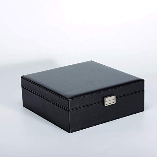 GUKA 2-Layer Leather Jewelry Box Buckle Snap & Detachable Tray Jewelry
