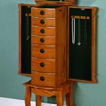 Coaster Classic Oak Jewelry Armoire, Honey