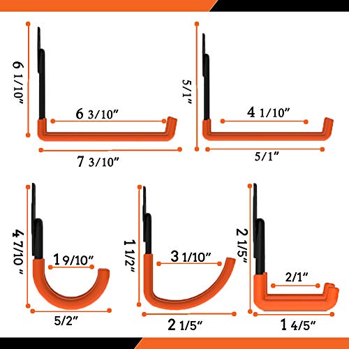 CoolYeah Steel Garage Storage Utility Double Hooks, Heavy Duty
