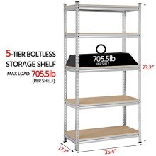 Yaheetech Heavy Duty 5-Tier Commercial Industrial Garage Shelving Unit Storage