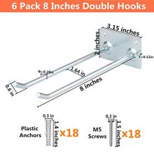 Garage Storage Utility Hooks, 8Inches Wall Mount Steel Hanger Organizer