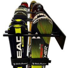 StoreYourBoard Ski Wall Storage Rack, Holds 8 Pairs, Steel Home and Garage Skis