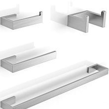 LuckIn 24 Inch 4-Piece Brushed Nickel Bathroom Hardware Accessories