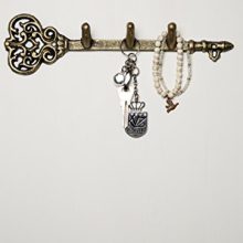 Comfify Decorative Wall Mounted Key Holder - Vintage Key with 3 Hooks