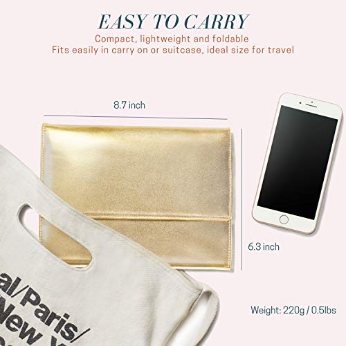 Foldable Gold Travel Jewelry Organizer – Secure, Stylish Storage for Rings, Earrings & Accessories