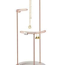 Umbra Tesora 3-Tier Jewelry Stand, Earring Holder, Accessory Organizer and Display, Concrete/Copper