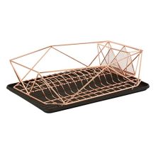 Kitchen Details Geode Deluxe Dish Drying Rack with Drain Board, Cutlery Basket