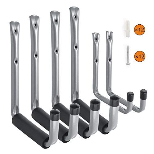 Heavy Duty Arm Garage Storage/Utility Hooks with EVA Protector by Ihometech