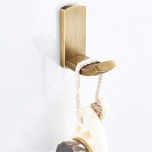 2 Pack Brushed Gold Coat Hooks Solid Brass Towel/Robe Clothes Hook