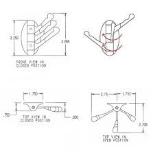 Leyden TM Foldable Arms Coat Hook Three Towel/Clothes Hanger