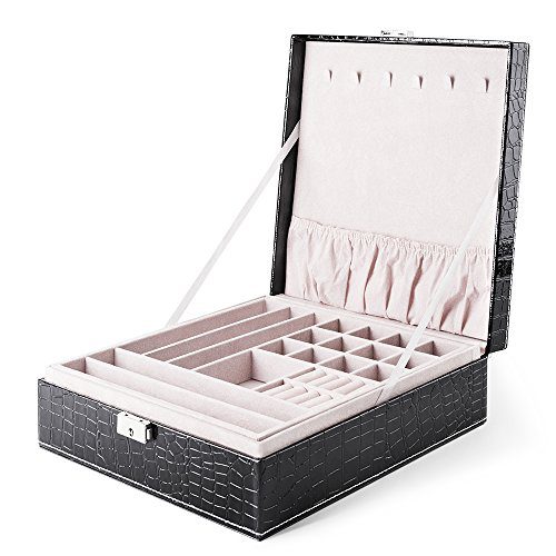 MESHA Jewelry Box for Women,2 Layer 29 Compartments Necklace