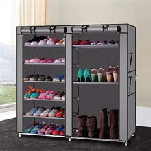 Dongtu Double Rows 9 Lattices Combination Style Shoe Cabinet 9 Tiers
