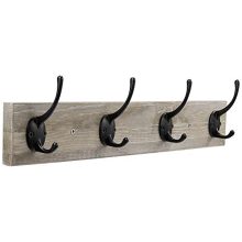 Sageme Wall Mounted Coat Rack, Wooden Entryway Vintage Rustic Coat Rack