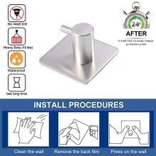 Adhesive Hooks Heavy Duty Wall Hooks Waterproof Stainless Steel Hooks