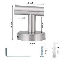 Belerry 3 Pcs Bathroom Towel Hooks Silver Coat Hooks Robe Hooks Stainless Steel