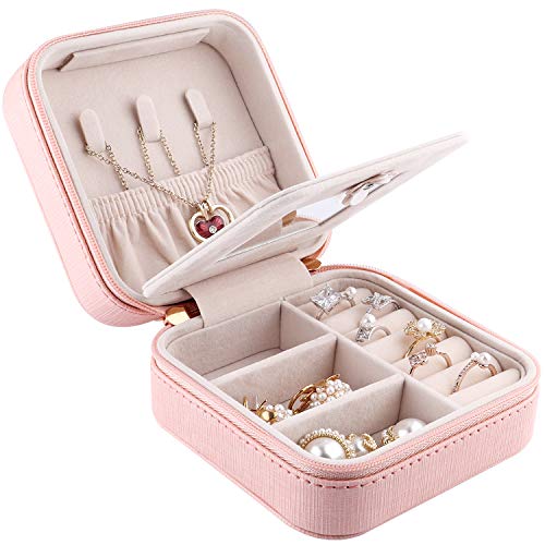 Duomiila Small Travel Jewelry Box Organizer Display Storage Case