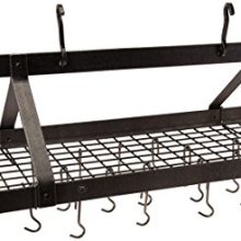 Enclume Premier 4-Foot Oval Ceiling Pot Rack, Hammered Steel