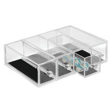 InterDesign Clarity 4-Drawer Flip Tower Jewelry Box