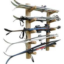 10 Slot Wall Mounted Ski Rack Unfinished