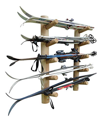 10 Slot Wall Mounted Ski Rack Unfinished