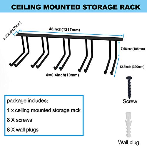 FRMSAET Ceiling Mounted Storage Heavy Duty Metal 48 inch Overhead Garage