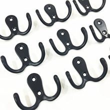 20 Pieces Double Prong Robe Hook Rustic Hooks Retro Cloth Hanger Coat Hanger