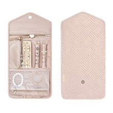 BAGSMART Travel Jewelry Organizer Roll Foldable Jewelry Case for Journey-Rings