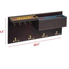 JackCubeDesign Entryway Coat Rack Wall Mount Key Holder Mail Envelope Hook