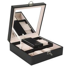 Lark and Harper Jewelry Box-Jewelry Organizer with Mini Travel Case and Mirror