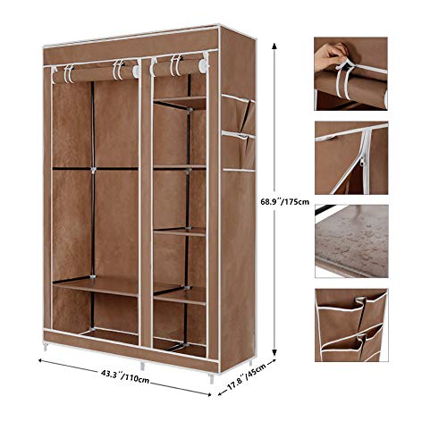 DazHom Closet Organizer Wardrobe Portable Clothes Closet Shelves