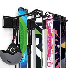 Odoland Ski Rack, 5 Pairs of Ski Snowboard Rack Wall Mount, Home and Garage Ski