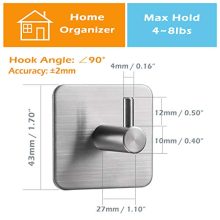 Jekoo Adhesive Hooks, Wall Hanger Towel Hooks Heavy Duty Hooks